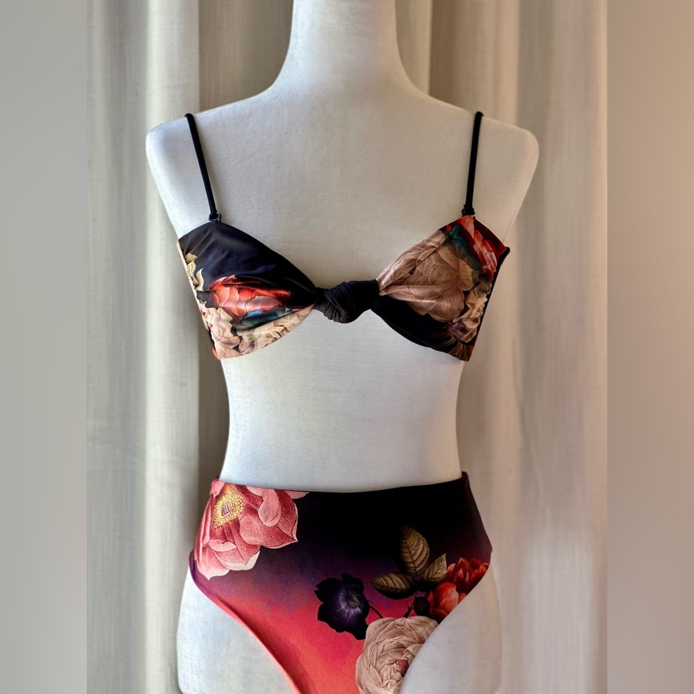 Brand New Agua Bendita Reversible High Waisted Swimsuit Set